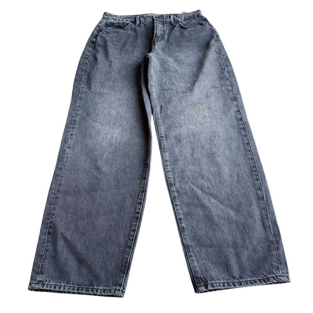 Good American Women’s Light Black Wash High Rise Baggy Size 8/29 Jeans Wide Leg